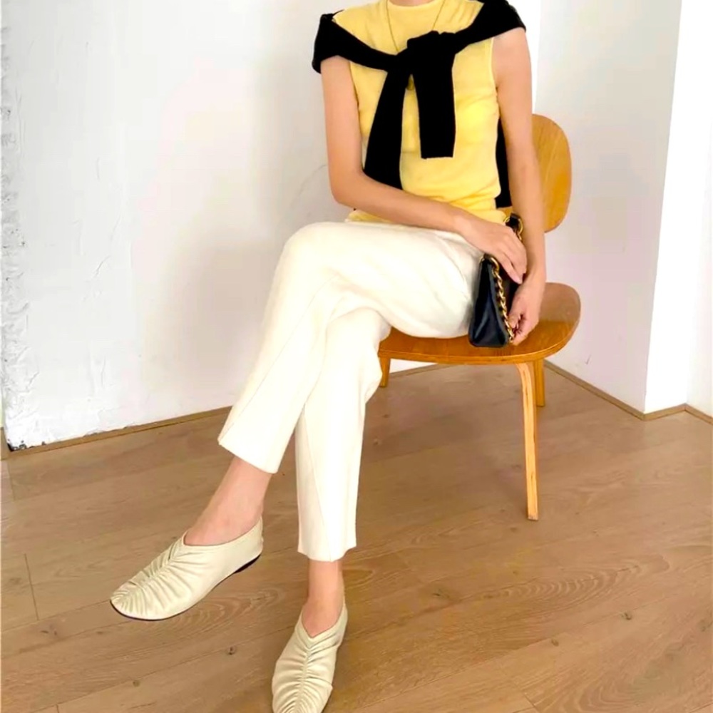 High Waist Wide Leg  Ankle-Length Korean Pants